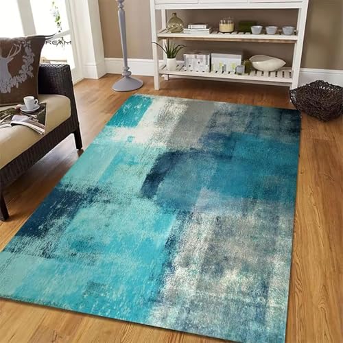 JGGXHM Teppiche mit abstraktem Kunstdruck, für Wohnzimmer, rutschfeste Teppiche für Zuhause, Schlafzimmer, Küche, Fußmatte, maschinenwaschbare Bodenmatte 100x120cm von JGGXHM