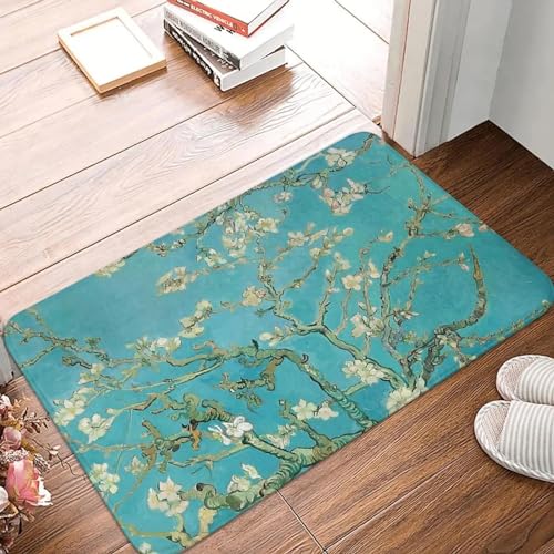 JGGXHM Vincent Van Gogh Gemälde Kunst Teppich Schlafzimmermatte Mandelblüten Fußmatte Küchenteppich Balkon Heimdekoration 80x120cm von JGGXHM