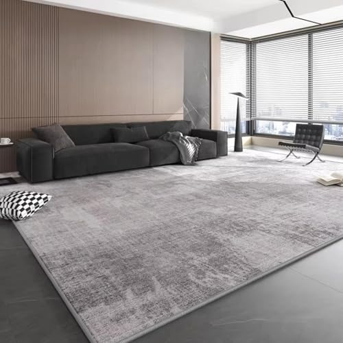 JGGXHM Wohnzimmerteppich Helles Luxusgrau Abwischbares nordisches Schlafzimmer Nachttischmatte Minimalistische Garderobe Couchtisch Teppiche Fußmatten 210x210cm von JGGXHM
