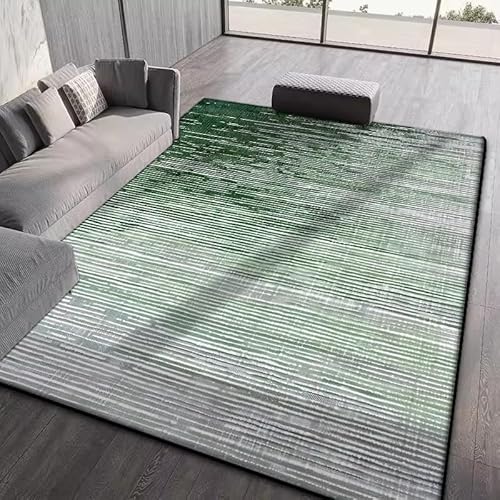 JGGXHM Wohnzimmerteppich mit abstrakten Streifen, Heimdekoration, rutschfeste Teppiche für Schlafzimmer, Lounge, Büro, Faltbare weiche Bodenmatte (150 x 210 cm) von JGGXHM