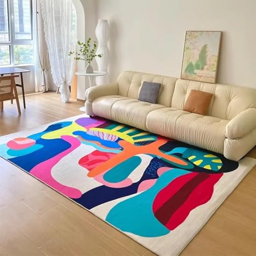JGGXHM flurteppich läufer lang 80x140cm Bunter Wohnzimmerteppich Kunst Schlafzimmer Nachttisch Weiche Matte Couchtisch Freizeitbereich Arbeitszimmer Plüschteppich JGGXHM flurteppich läufer lang 80x140cm Bunter Wohnzimmerteppich Kunst Schlafzimmer Nachttisch Weiche Matte Couchtisch Freizeitbereich Arbeitszimmer Plüschteppich von JGGXHM