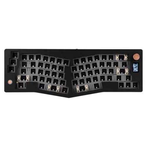 JGHFReW ABM066 Barebones Kit Alice Layout VIA Programmierbares Hot-Swap-fähiges Bluetooth 2,4 GHz Typ-C, kompatibel mit Windows und(Black.) von JGHFReW