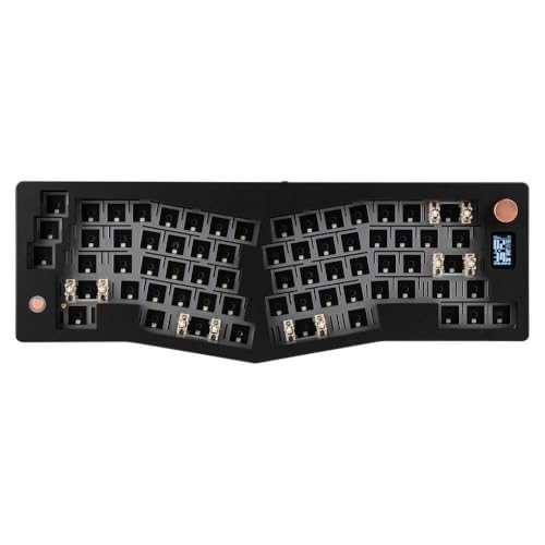 JGHFReW Barebone-Kit, Alice-Layout, Hot-Swap-fähig über programmierbares Bluetooth und 24-GHz-Typ-C-Konnektivität ABM066 Kompatibel mit Windows und Systeme(Black) von JGHFReW
