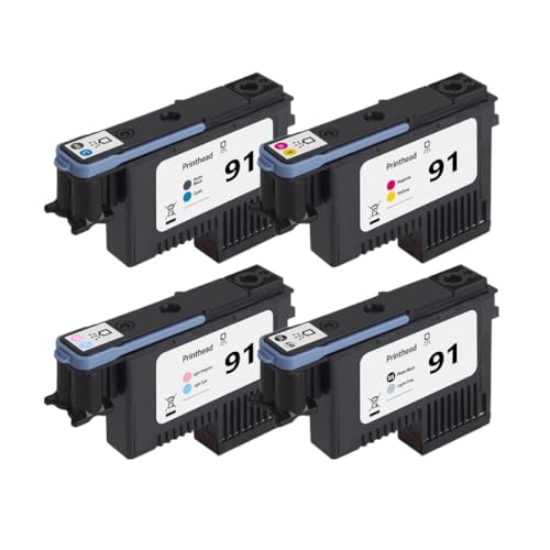 JGHFReW Druckkopf Kompatibel mit 91 C9460A C9461A C9462A C9463A Kompatibel mit Designjet Z6100 Z6100ps MBK C M Y LM PBK LGY(1Set - 4 Pieces) von JGHFReW