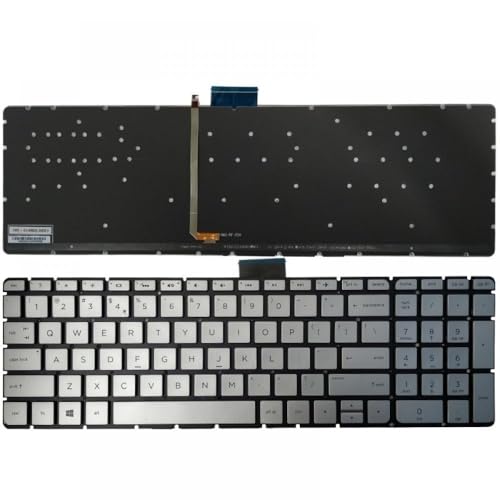 JGHFReW Kompatible Laptop -Tastatur Kompatibel mit 15 AK 15 AR 15 Au 15 v. Chr. 17 U 17T U 17 AB 17 G 17 W 17T W TPN Q172 TPN Q173 Modelle(Silver with Backlit) von JGHFReW