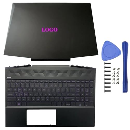 JGHFReW LCD-Rückzugabdeckung vordere Letzscharniere Palmrest Bottom Case kompatibel mit 15-DK-Laptop-Modellnummern L56914-001 L57593-001 L65255-001 Ersatzteile(with Keyboard AC) von JGHFReW
