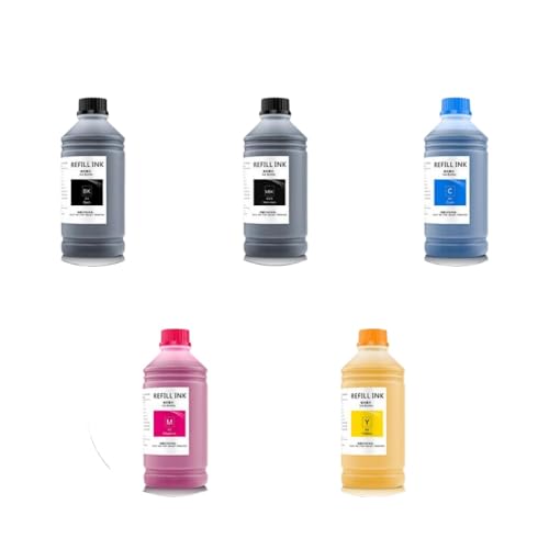 JGHFReW Pigmenttinte 5 × 1000 ml, kompatibel mit der PFI-Serie PFI-107 PFI-120 PFI-320 PFI-102 PFI-707 PFI-710 Kompatibel mit TM-200 TM-205 TM-300 TM-305 IPF670 IPF680 von JGHFReW