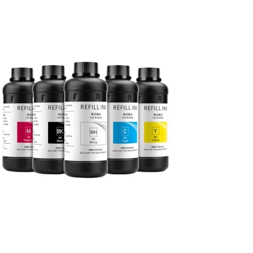 JGHFReW Tintenset 500 ml Kompatibel mit DX4 DX5 DX6 DX7 DX10 TX800 XP600 Druckköpfe, kompatibel mit modifizierten Druckern der Modelle 1390 L800 L1800 L805 R1800 R1900(for Hard Materials) von JGHFReW