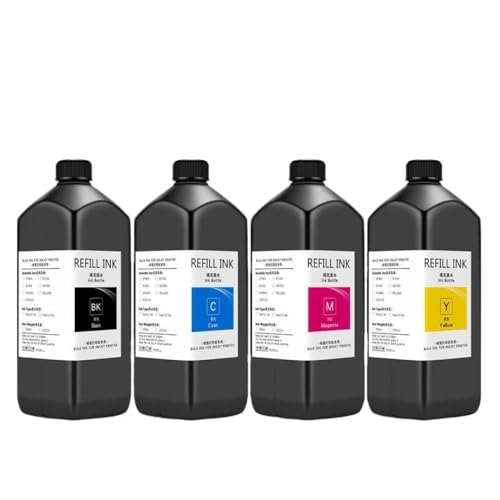 Tintenset 1000 ml LED, kompatibel mit verschiedenen Druckanwendungen Kompatibel mit umweltfreundliche Drucker(Hard - KCMY WH GO) von JGHFReW