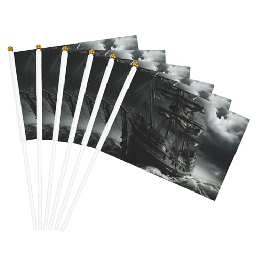 Altes Piratenschiff im Meer Druck leichte Handflagge doppelseitige Flaggen Party Parade Heimdekoration Feiern Altes Piratenschiff im Meer Druck leichte Handflagge doppelseitige Flaggen Party Parade Heimdekoration Feiern von JGHHOUN