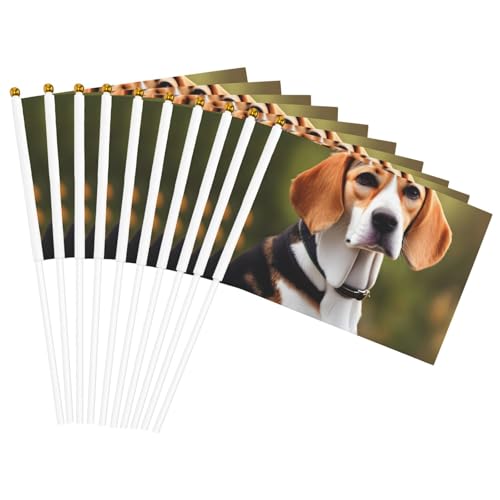 Beagle Dog Print Leichte Handflagge Doppelseitige Flaggen Party Parade Home Decor Feiern von JGHHOUN
