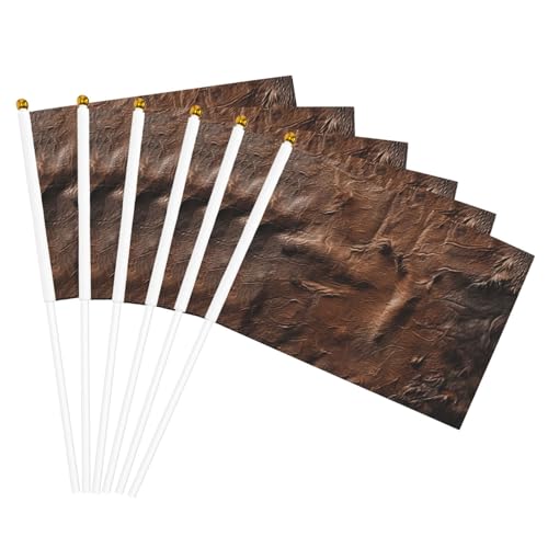Brauner Rindsleder-Kunstdruck, leicht, Handflagge, doppelseitig, Party-Parade, Heimdekoration, Feiern von JGHHOUN