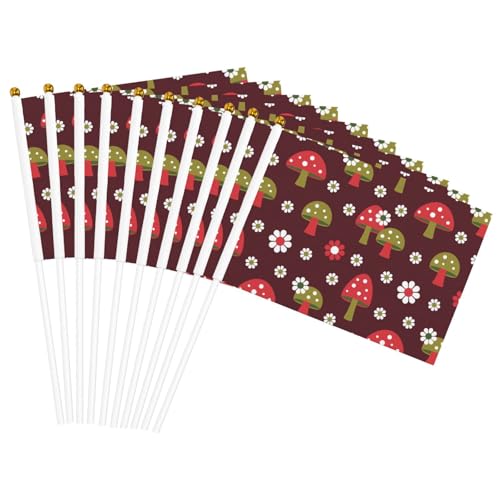 Bright Mushrooms Kunstdruck Leichte Handflagge Doppelseitige Flaggen Party Parade Home Decor Feiern von JGHHOUN