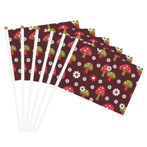 Bright Mushrooms Kunstdruck Leichte Handflagge Doppelseitige Flaggen Party Parade Home Decor Feiern von JGHHOUN