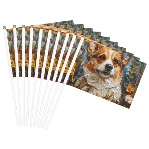 Corgi Floral Flowers Spring Garden Print Lightweight Handheld Flag Double-Sided Flags Party Parade Home Decor Celebrations Corgi Floral Flowers Spring Garden Print Lightweight Handheld Flag Double-Sided Flags Party Parade Home Decor Celebrations von JGHHOUN