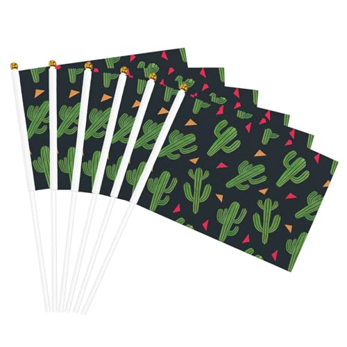 Kaktus-Kunstdruck, leichte Handflagge, doppelseitige Flaggen, Party-Parade, Heimdekoration, Feiern von JGHHOUN