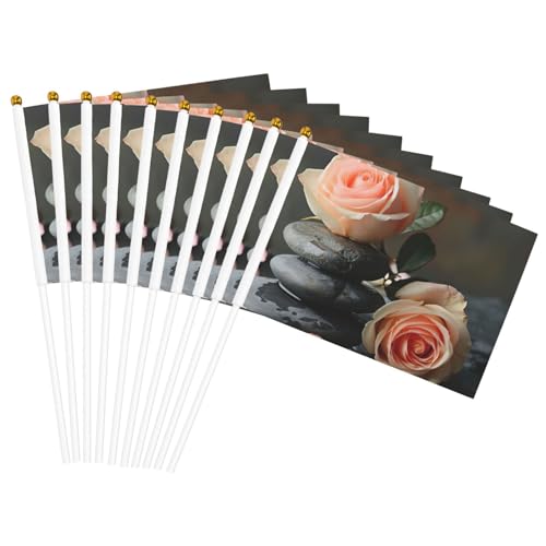 Spa Stein und Rose Blumen Druck Leichte Handflagge Doppelseitige Flaggen Party Parade Home Decor Feiern Spa Stein und Rose Blumen Druck Leichte Handflagge Doppelseitige Flaggen Party Parade Home Decor Feiern von JGHHOUN