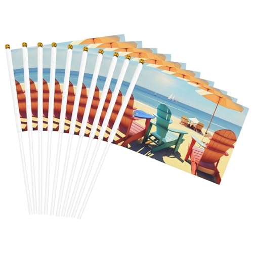 Strandkörbe und Landschaftsdruck, leicht, Handflagge, doppelseitig, Party-Parade, Heimdekoration, Feiern Strandkörbe und Landschaftsdruck, leicht, Handflagge, doppelseitig, Party-Parade, Heimdekoration, Feiern von JGHHOUN
