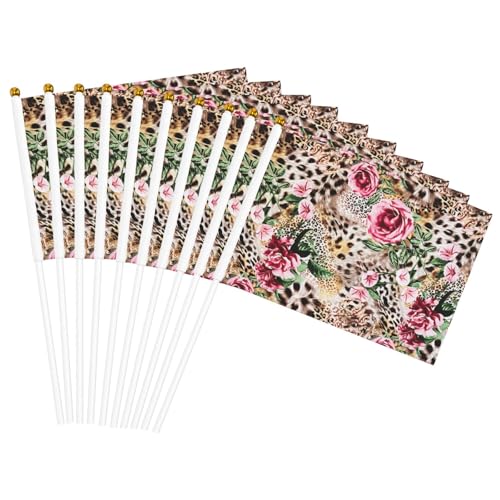 Tier Tiger Leopard Print Rose Blume Druck Leichte Handflagge Doppelseitige Flaggen Party Parade Home Decor Feiern Tier Tiger Leopard Print Rose Blume Druck Leichte Handflagge Doppelseitige Flaggen Party Parade Home Decor Feiern von JGHHOUN