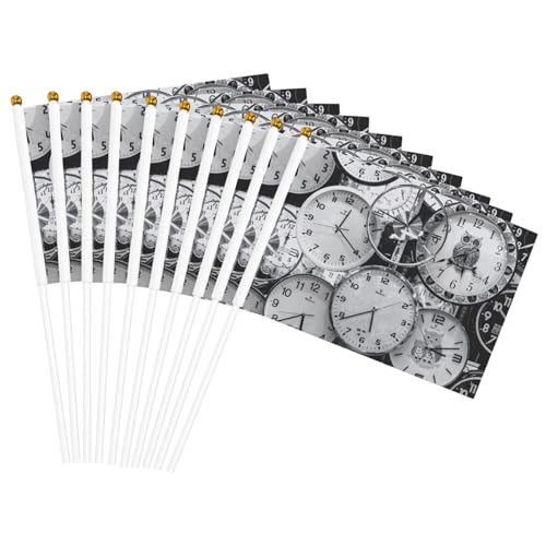 Uhr Kunstdruck Leichte Handflagge Doppelseitige Flaggen Party Parade Home Decor Feiern von JGHHOUN