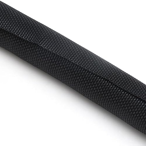 Selbstschließende, erweiterbare, geflochtene Hülse, flexibler Drahtwickel-Kabelsockenschlauch für Hitzeschutz und Skalierbarkeit, 1 Stück (Schwarz, 50 mm x 5 m) von JGJGJ