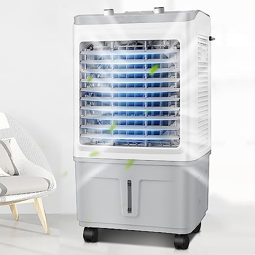 JGJSQYY 3-in-1-Verdunstungsluftkühler für den gewerblichen Gebrauch, Sumpfkühler-Klimaanlage mit 3 Geschwindigkeiten, Industrieklimaanlagenlüfter mit 120°-Oszillation, großer Wassertank von JGJSQYY