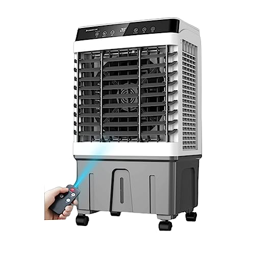 JGJSQYY Verdunstungsluftkühler-Ventilator, 30–100 l Fassungsvermögen, 3 Windeinstellungen und Timer – tragbarer AC-Ventilator für Zuhause, Büro, Schule – mit Universalrollen von JGJSQYY