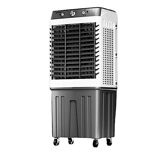 JGJSQYY Verdunstungsluftkühler-Ventilator, 30–100 l Fassungsvermögen, 3 Windeinstellungen und Timer – tragbarer AC-Ventilator für Zuhause, Büro, Schule – mit Universalrollen von JGJSQYY