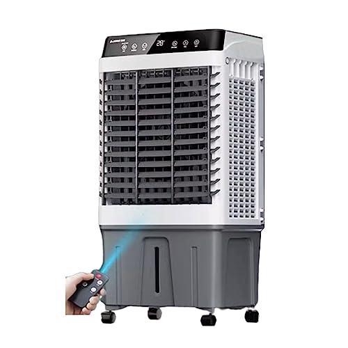 JGJSQYY Verdunstungsluftkühler-Ventilator, 30–100 l Fassungsvermögen, 3 Windeinstellungen und Timer – tragbarer AC-Ventilator für Zuhause, Büro, Schule – mit Universalrollen von JGJSQYY