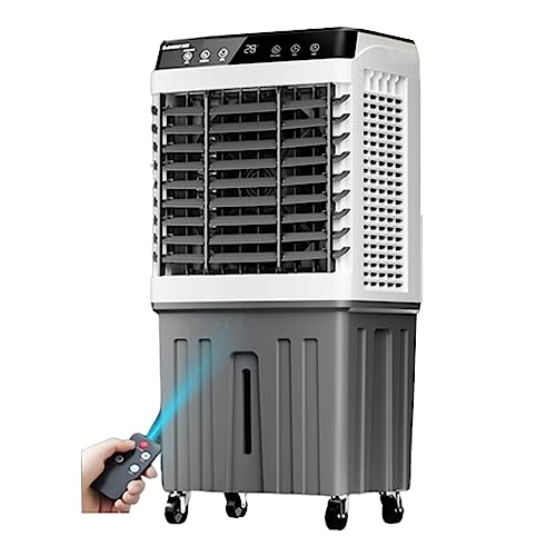 JGJSQYY Verdunstungsluftkühler-Ventilator, 30–100 l Fassungsvermögen, 3 Windeinstellungen und Timer – tragbarer AC-Ventilator für Zuhause, Büro, Schule – mit Universalrollen von JGJSQYY