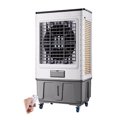 JGJSQYY Verdunstungsluftkühler mit automatischer Oszillation – Mobiler AC-Ventilator mit Fernbedienung, 3 Lüftergeschwindigkeiten, 12-Stunden-Timer – Perfekt für Schlafzimmer, Wohnzimmer, Büro von JGJSQYY