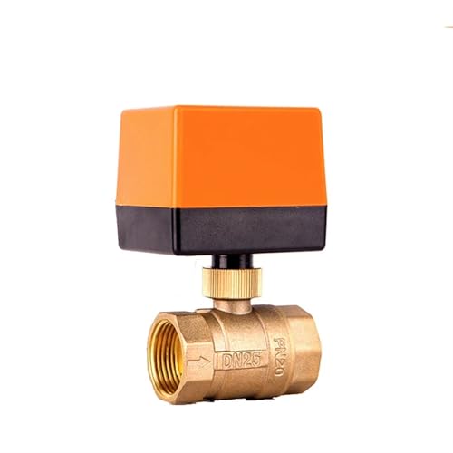 1 Zoll motorisierter 2-Wege-Kugelhahn DN25 Messing elektrischer Kugelhahn 3-Draht 2-Punkt-Steuerung 1 Stück(24VDC) von JGODGQPM
