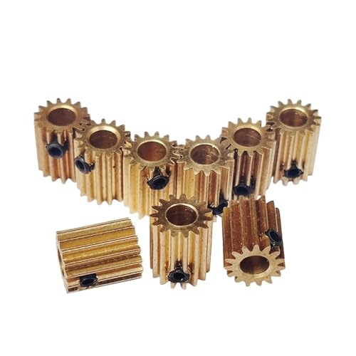 10 Stück 0,5 M 12/13/14/15/16/17 Zähne 0,5 Mod Zahnstange Stirnrad Kupferstahl CNC Ritzel 15T Länge (L) 12mm(3mm,12 Teeth-thick 10mm) von JGODGQPM