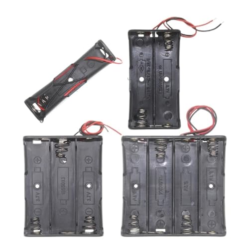 10 Stück schwarzer Kunststoff 1x 2x 3x 4x 18650 Batterie Aufbewahrungsbox Fall 1 2 3 Slot Way DIY Batterien Clip Halter Container mit Draht Blei(18650 1X) von JGODGQPM