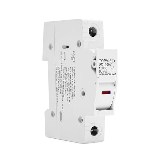1P Solar PV 1100V Sicherungshalter Geeignet for 10 * 38mm PV-Sicherung Sicherungseinsatz for Solarschutz Basis Photovoltaikschutz 1St(Without LED) von JGODGQPM