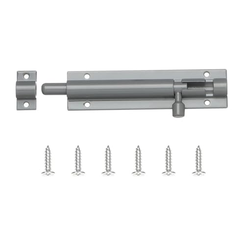 2/3/4/5/6/8 Zoll Schwarz Silber Barrel Aluminiumlegierung Türriegel for Home Hardware Tor Sicherheit Türriegel Turm Fensterfangschloss 1St(Grey,5inch) von JGODGQPM