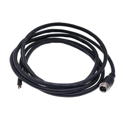 2m GX12 Kabelanschlüsse 2pin 3pin 4pin gemeinsames Verlängerungskabel männlich und weiblich M12 5pin 6pin schwarz 1St(2Pin male) von JGODGQPM