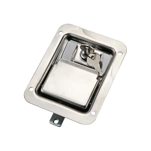 304 Edelstahl oder Eisen Panel Lock Dreipunkt-Verbindungsschloss Engineering Fahrzeug Türschloss 1Pcs(304SUS No padlock) von JGODGQPM