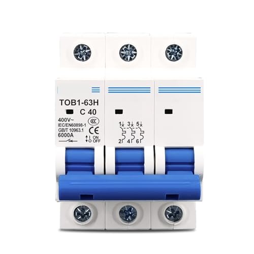 3P AC MCB TOB1-63 C Typ 230/400V ~ 50HZ/60HZ Mini-Leistungsschalter 3A-63A 1St(3P 3A) von JGODGQPM
