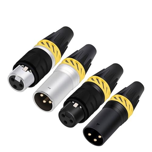3Pin Stecker auf Buchse Mikrofon Verlängerungskabel Audio-Anschluss Adapter 5 Stücke(1xF 3P Silver-01) von JGODGQPM