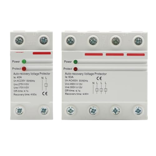 40A 63A 230V Din-Schiene Automatische Wiederherstellung Wiederverbinden Überspannung Unterspannung Schutz Relais 1Pcs(40A,400V 2) von JGODGQPM