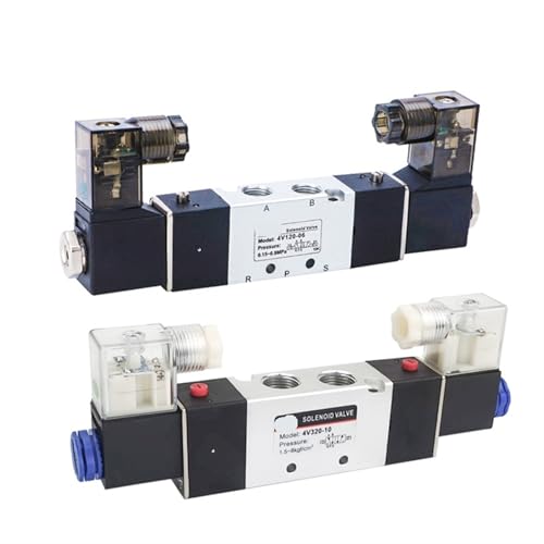 4V120-06 4V220-08 4V320-10 4V420-15 Magnetventil Doppelkopf Doppelsteuerung 5-Wege 2-Position 1St(4V420-15,AC110V) von JGODGQPM