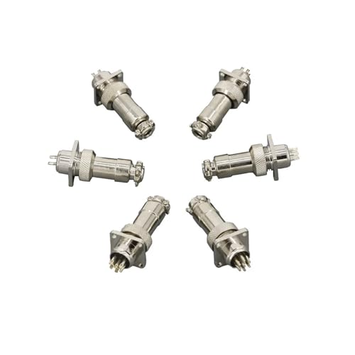 5/10 Sets GX12 Luftfahrt-Stecker, quadratische Basis, 2-polig, 3-polig, 4-polig, 5-polig, 6-polig, 7-polig, Durchmesser 12 mm, DF12(10 Sets,GX12-4P) von JGODGQPM