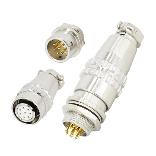 8-poliger 12-mm-Luftfahrt-Stecker XS12-8 mit Schraube XS12J5Y XS12K5P, 5/10 Stück(10 Sets) von JGODGQPM