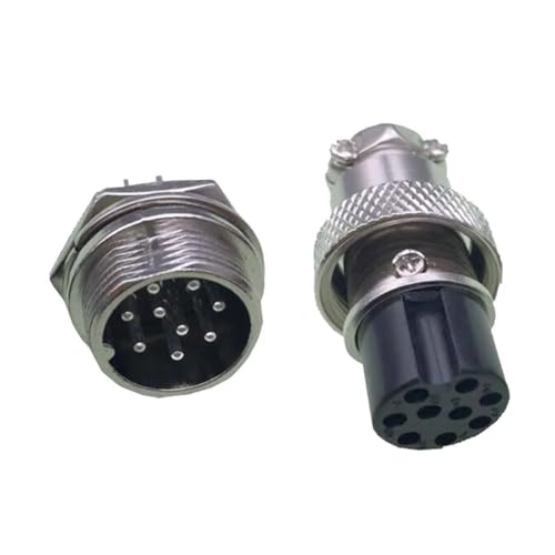 9-poliger 16-mm-GX16-9-Schrauben-Luftfahrtstecker, 5/10 Stück(5 Sets) von JGODGQPM