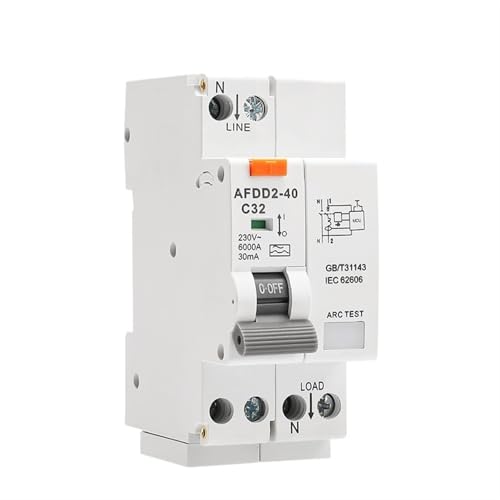 AFDD2-40 AFCI Lichtbogenfehler-Erkennungsgerät durch Lichtbogenüberwachung AFDD+RCCB Typ A 2P 40A 30mA 1St(B Curve,32A 30mA) von JGODGQPM
