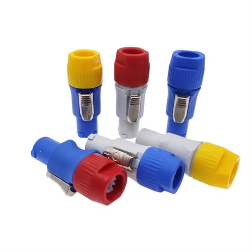 Anschluss 3 Pins 20A 250V Power Lautsprecher Kabel Stecker Männlich 5Pcs(Red-grey body5pcs) von JGODGQPM