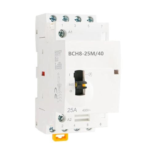 BCH8-25M/40 25A Manueller Haushalts-AC-Schütz 4-polig 4 Schließer 50/60Hz Manuelle/Automatische Steuerung 1 Stück(4NO_AC 110V) von JGODGQPM