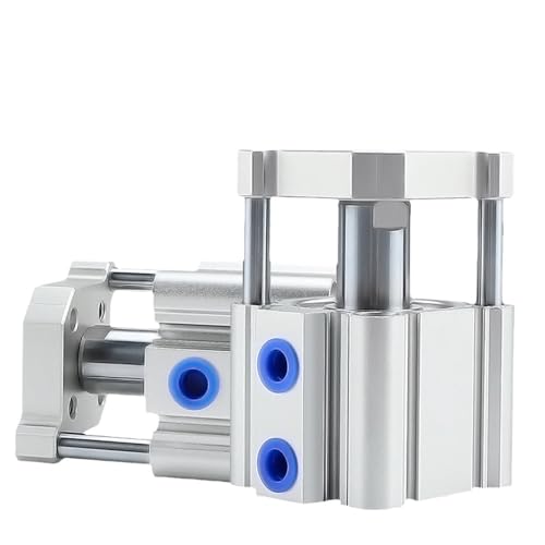 CQMB25/32/40/50 Kein Magnet Hub 5-100mm Dünne LUFT Zylinder Doppeltwirkend Führungsstange 1Pcs(Stroke 15mm,Bore 32mm) von JGODGQPM