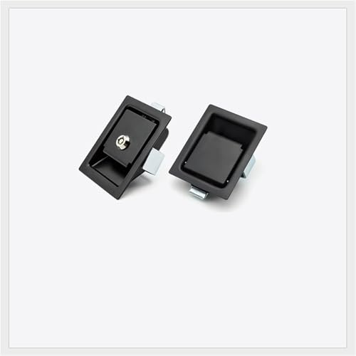 D8664 Pull-Typ Panel Lock Latch Lock Edelstahl Flache Ausrüstung Lock 1Pcs(Black with lock) von JGODGQPM